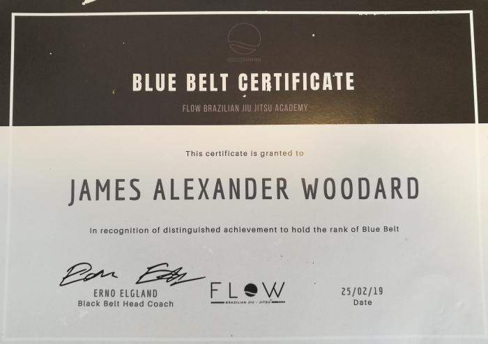 Blue belt · February 25, 2019 · Promoted by Erno Elgland