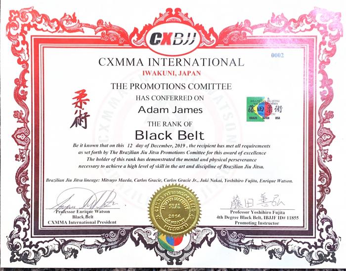 Black belt · December 12, 2019 · Promoted by Yoshihiro Fujita