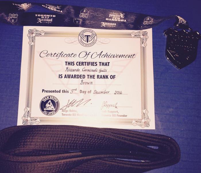 Brown belt · December 3, 2016 · Promoted by Jorge Britto