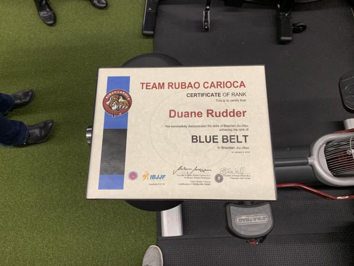 Blue belt · January 3, 2019 · Promoted by John Schell