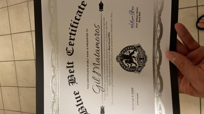 Blue belt · October 26, 2020 · Promoted by William Abreu