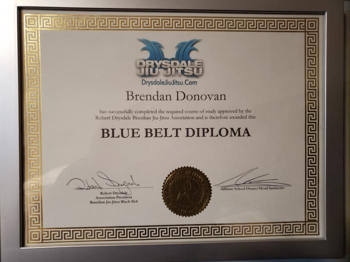 Blue belt · December 8, 2012 · Promoted by Robert Drysdale