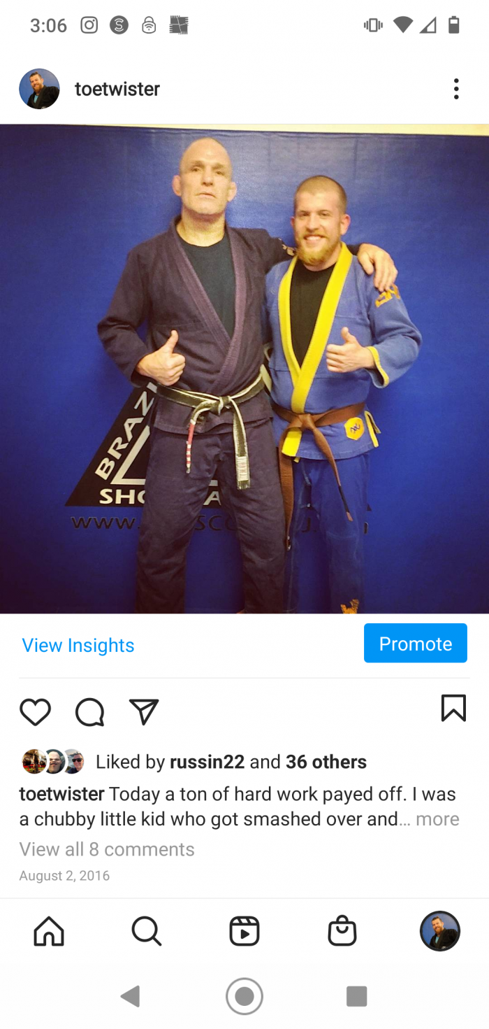 Brown belt · August 2, 2016 · Promoted by Bill Scott