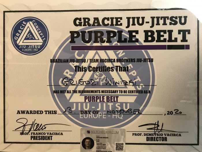 Purple belt · July 6, 2020 · Promoted by Peter Angerer, German Top Team