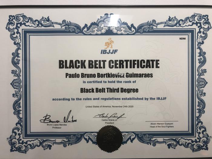 Black belt 3rd degree · June 10, 2019 · Promoted by Alvaro Mansor