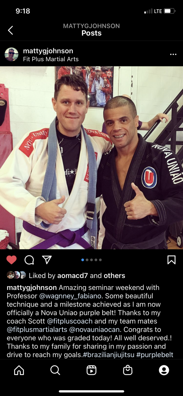Purple belt · October 1, 2017 · Promoted by Wagnney Fabiano