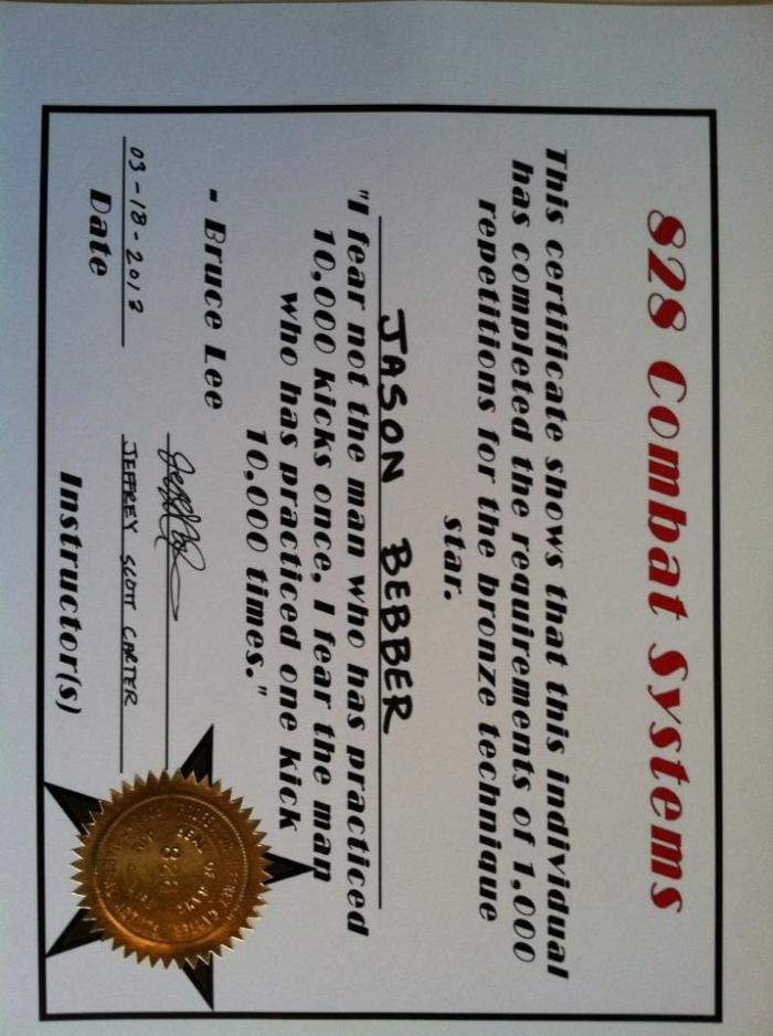 Blue belt · April 1, 2013 · Promoted by Jeffrey Carter