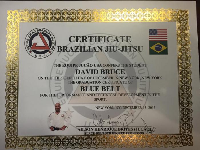 Blue belt · December 13, 2015 · Promoted by Ailson Brites (Jucao) and Walter Johnson