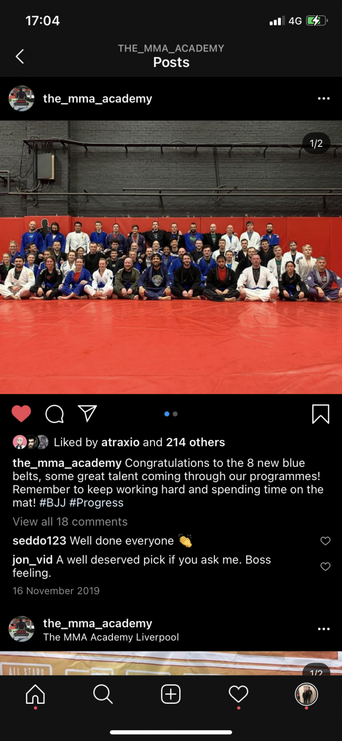 Blue belt · November 16, 2019 · Promoted by Jason Tan