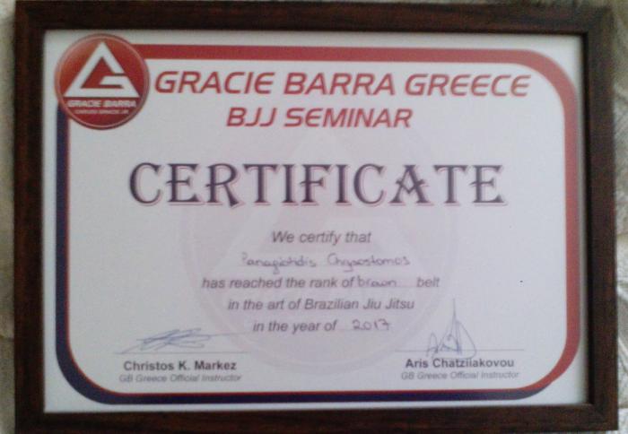 Brown belt · October 8, 2017 · Promoted by Vinicius Magalhaes