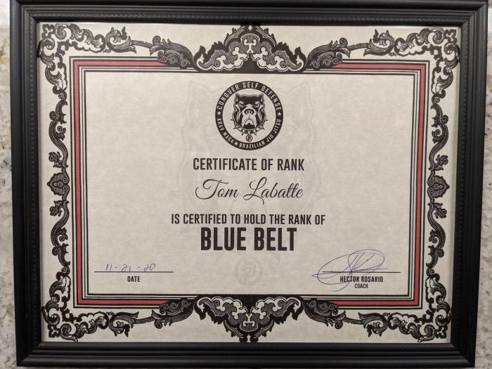 Blue belt · November 21, 2020 · Promoted by Hector Rosario