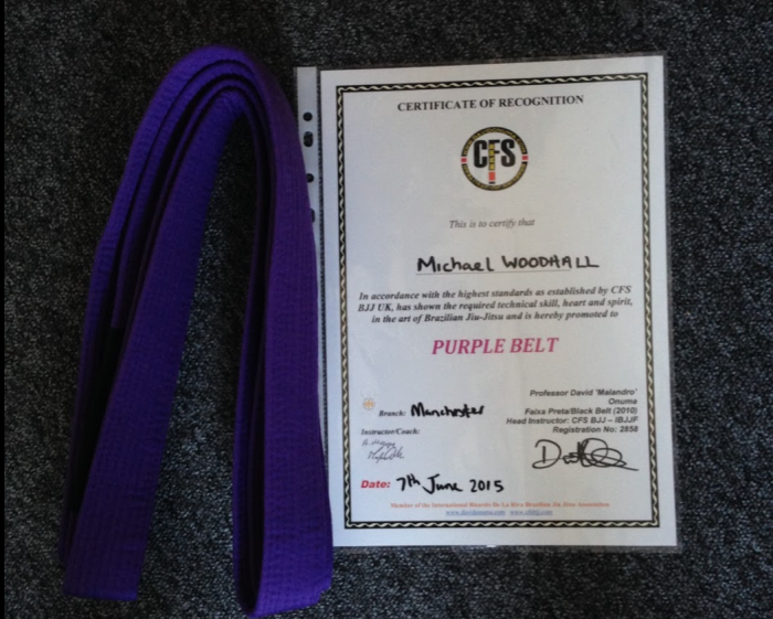 Purple belt · June 7, 2015 · Promoted by Martyn Cahill