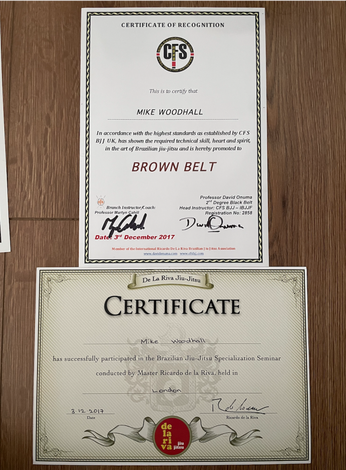 Brown belt · December 4, 2017 · Promoted by Martyn Cahill