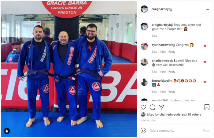 Purple belt · June 29, 2019 · Promoted by John Hartley