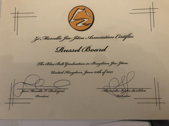 Blue belt · June 25, 2011 · Promoted by Jose Marcelo Rodrigues