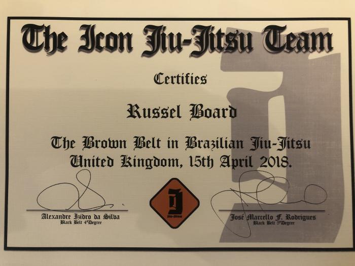Brown belt · April 15, 2018 · Promoted by Jose Marcello Rodrigues