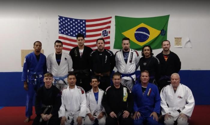 I think I was a purple belt here, directly behind Master Pedro in a black Gi.
