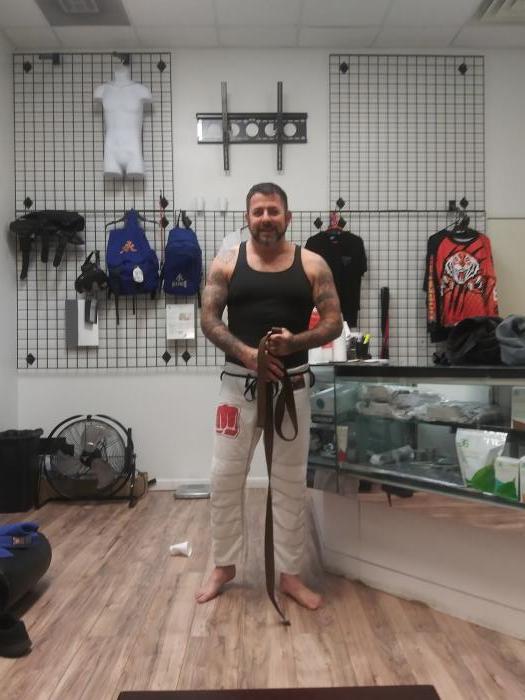 After just receiving my brown belt, tough class that day