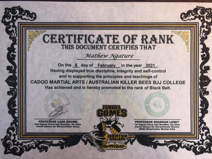 Black belt · February 6, 2021 · Promoted by Shannan Landy