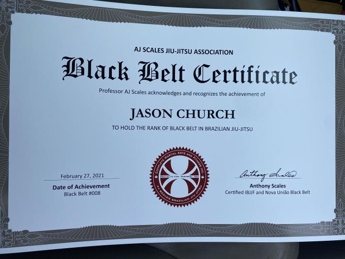 Black belt · February 27, 2021 · Promoted by Anthony Lamar scales