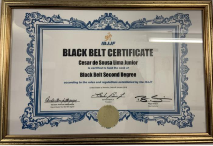 Black belt 2nd degree · March 5, 2017 · Promoted by Roger Gracie
