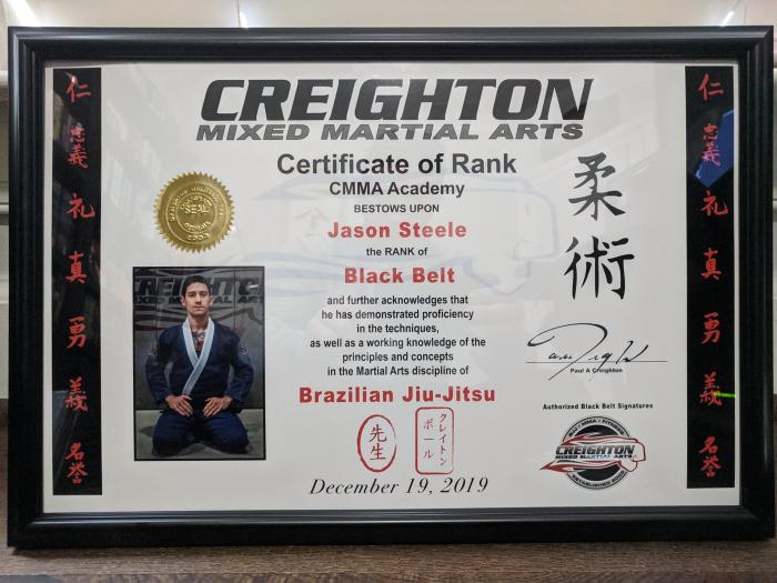 Black belt · December 19, 2019 · Promoted by Paul Creighton