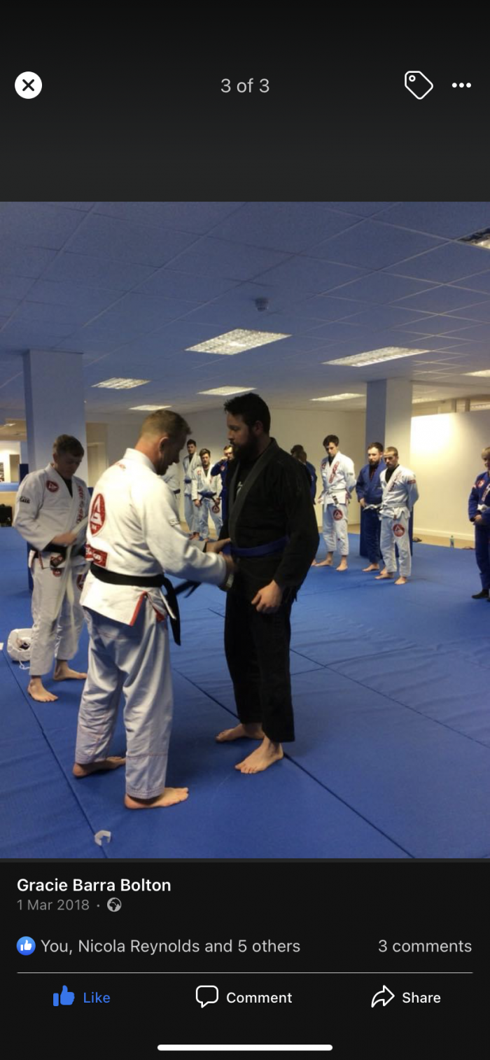 Blue belt · March 1, 2018 · Promoted by Professor Barry crowther
