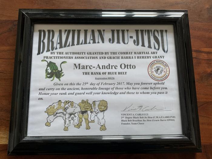 Blue belt · February 25, 2017 · Promoted by Vincent Carlucci