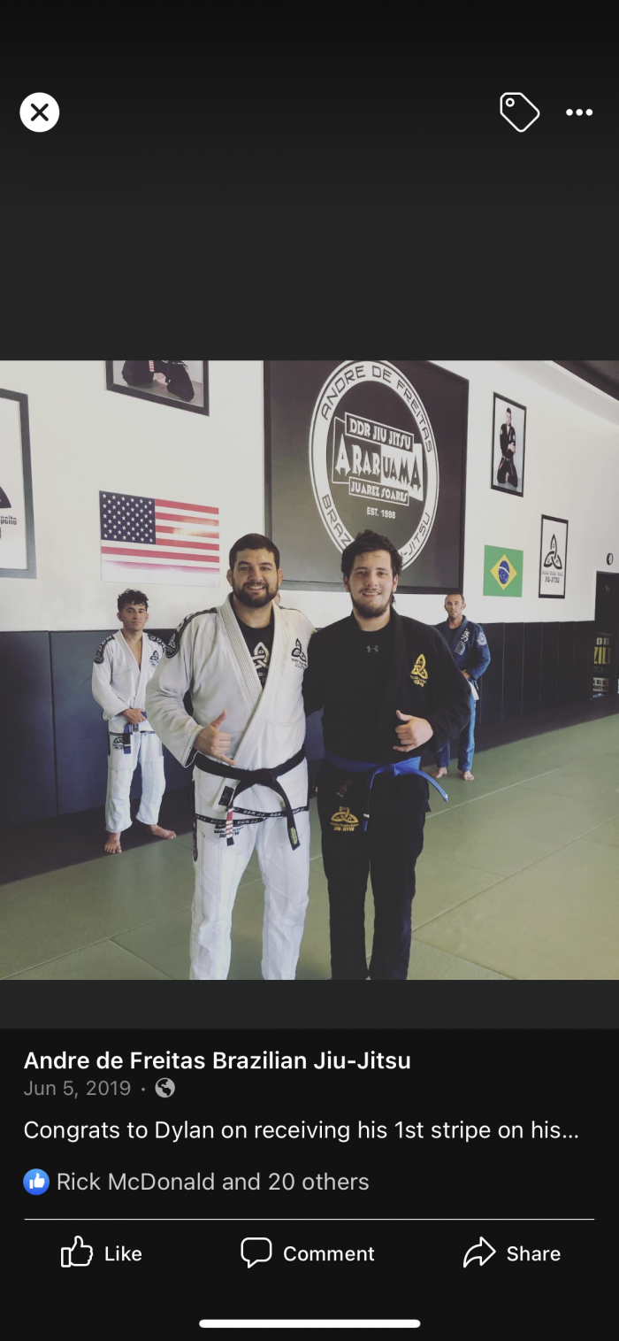 Blue belt · August 15, 2018 · Promoted by Andre De Freitas