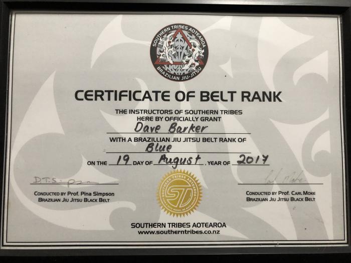 Blue belt · August 19, 2017 · Promoted by Derrin Simpson