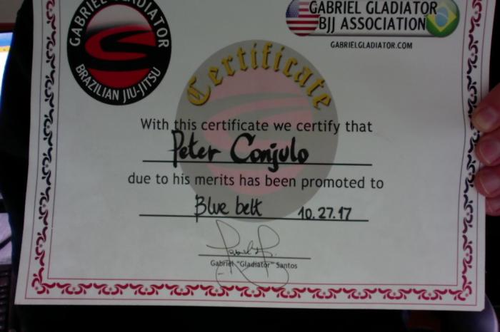 Blue belt · October 27, 2017 · Promoted by Gabriel Gladiator