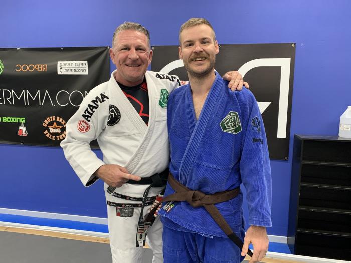 Brown belt promotion by Sean Cooper on April 7th, 2021.