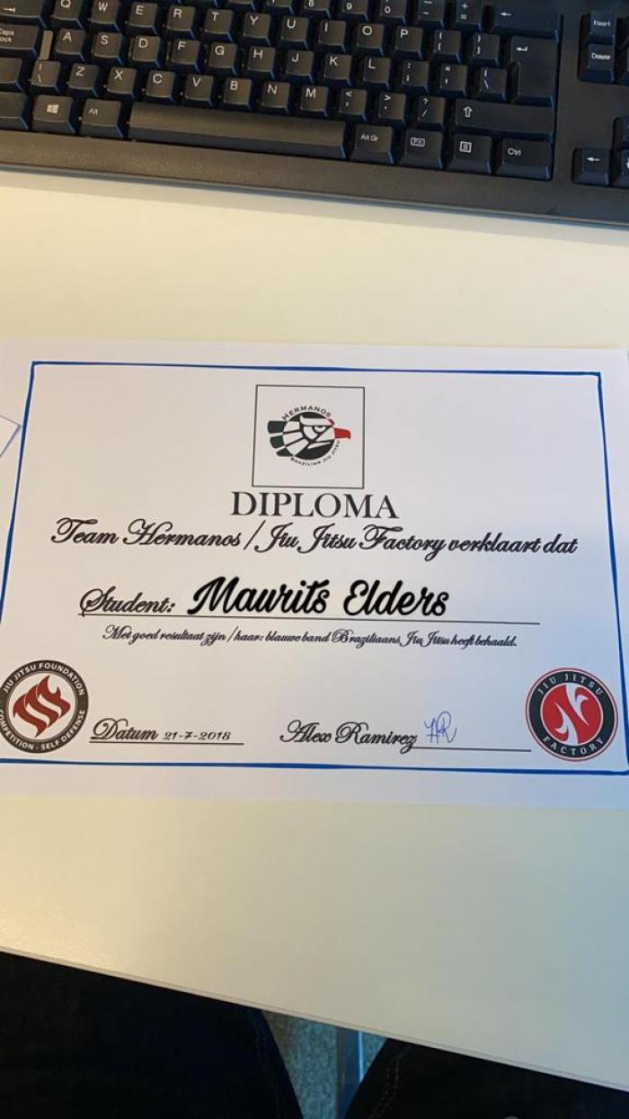 Blue belt · July 21, 2018 · Promoted by Team Hermanos