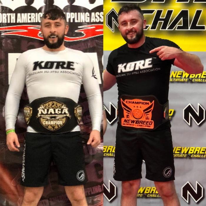 Picture of me capturing the NAGA and NewBreed belts.