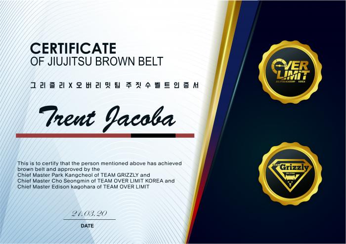 Brown belt · March 20, 2021 · Promoted by 박강철, 임환휘
