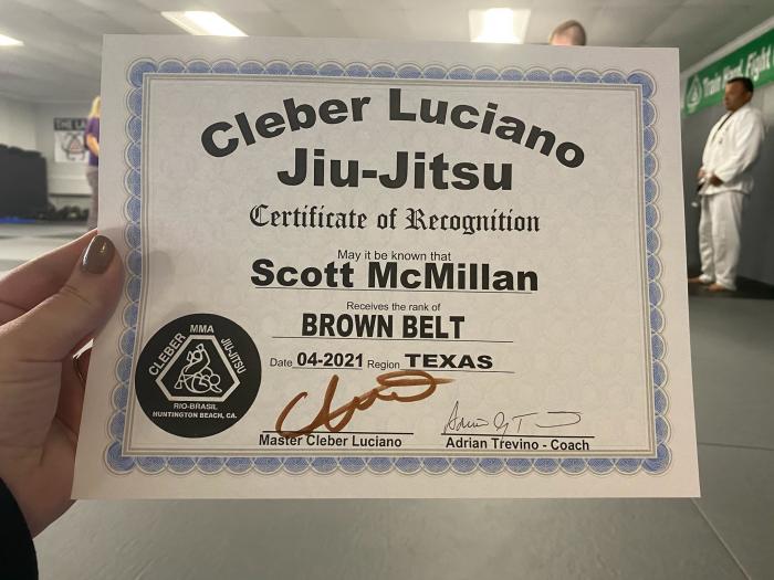 Brown belt · April 10, 2021 · Promoted by Adrian J Trevino