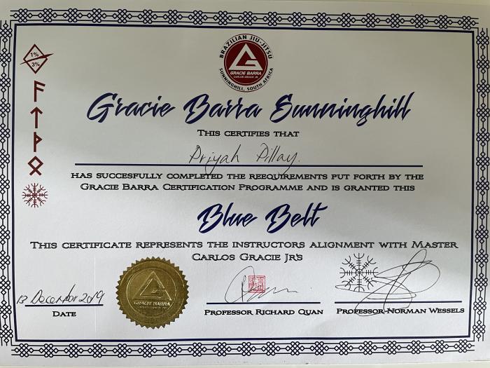 Blue belt · December 13, 2019 · Promoted by Coachquan