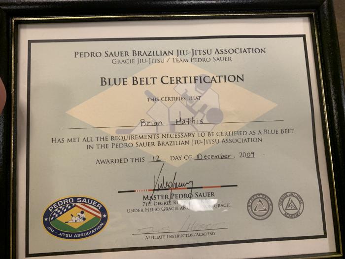Blue belt · December 12, 2009 · Promoted by Pedro Sauer