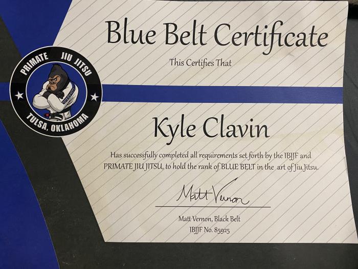 Blue belt · December 28, 2017 · Promoted by Matt Vernon