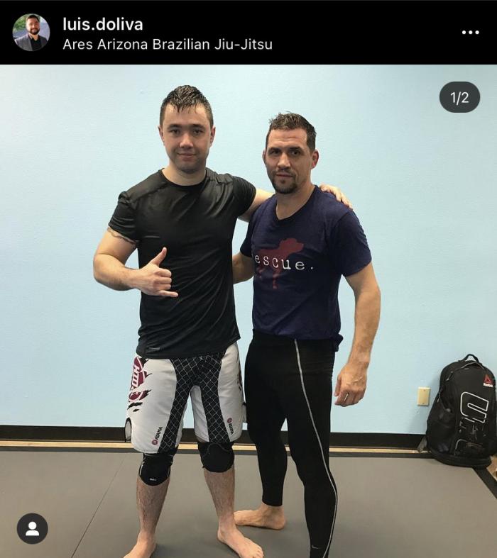 With my wrestling coach Aaron Simpson