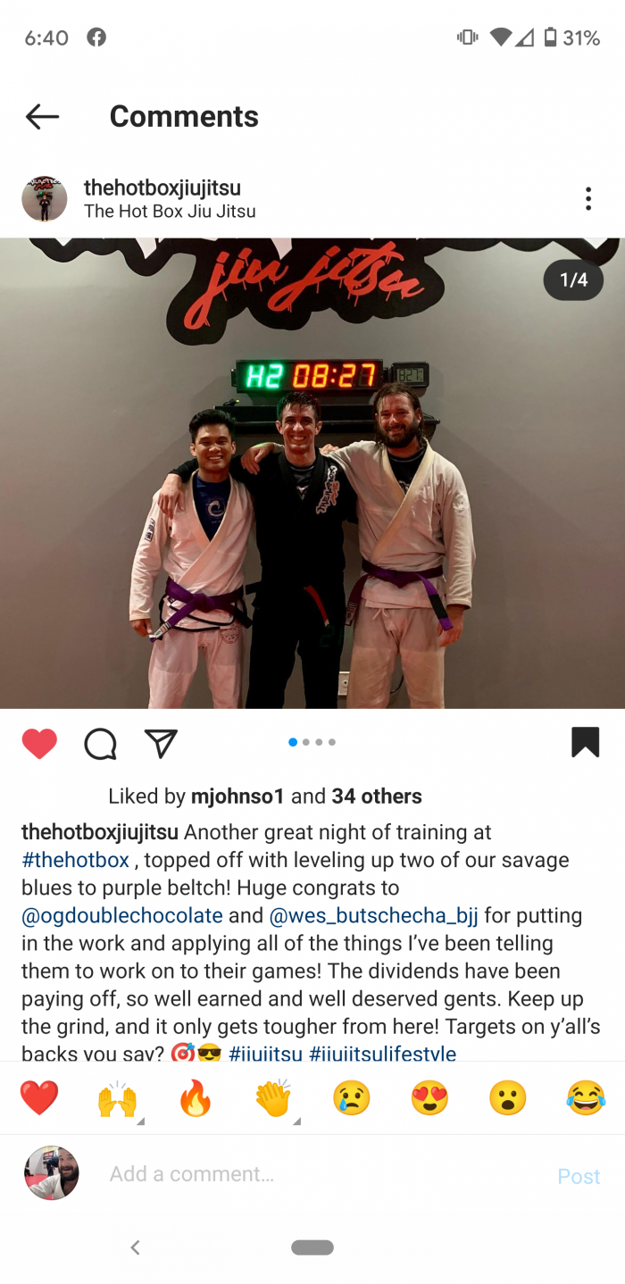 Purple belt · June 9, 2021 · Promoted by Rob Richardson