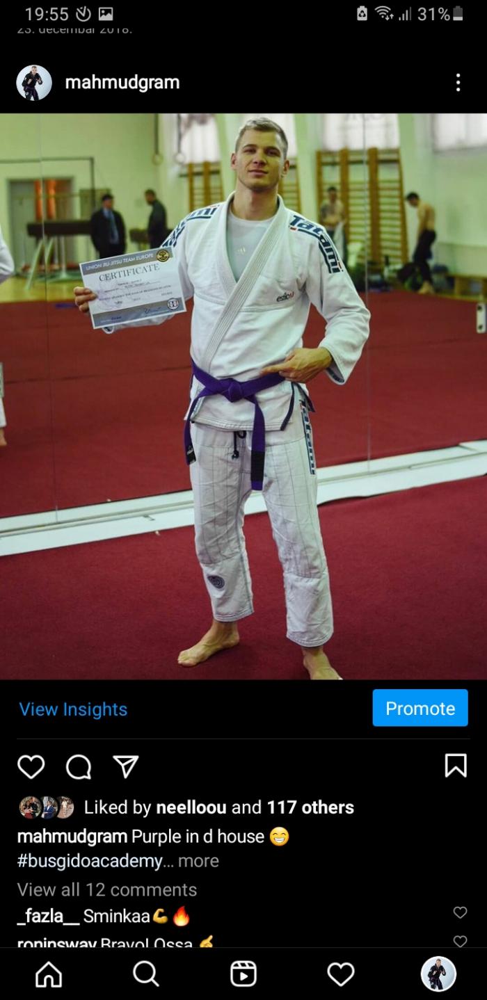 Purple belt · December 15, 2018 · Promoted by Bojan Mirkovic