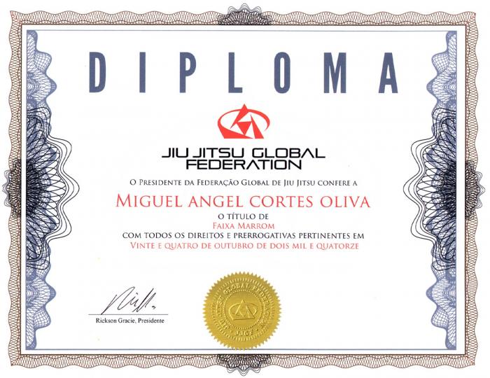 Brown belt · October 14, 2014 · Promoted by Tony Pacenski