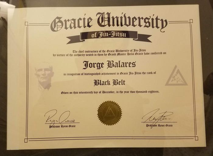 Black belt · December 17, 2018 · Promoted by Ryron Gracie