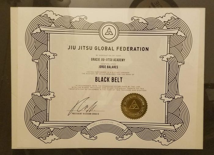 Black belt · December 17, 2018 · Promoted by Ryron Gracie