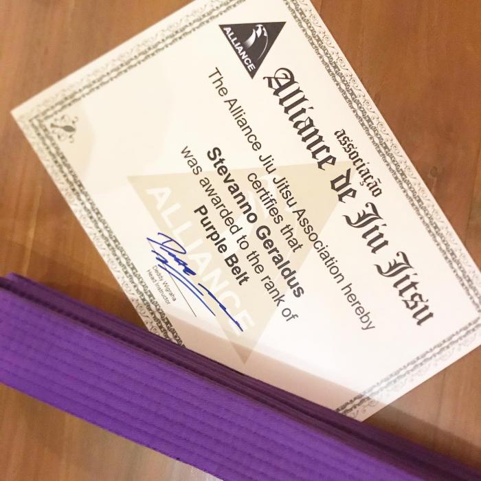 Purple belt · December 14, 2019 · Promoted by Deddy Wigraha