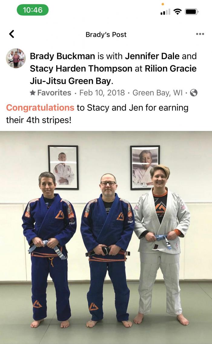 Blue belt · August 17, 2015 · Promoted by Brady Buckman