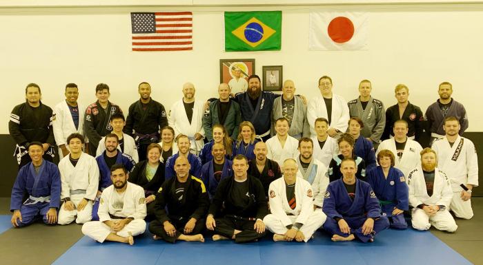 Attending the grand opening at Vibe Jiu Jitsu in Idaho Falls at purple