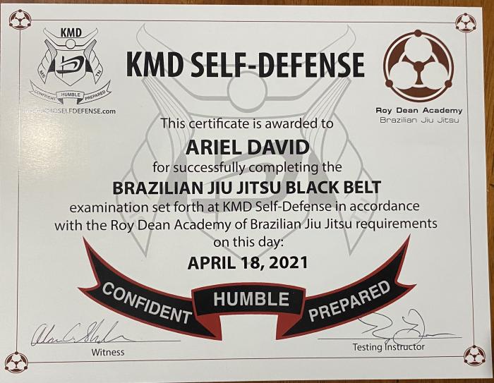 Black belt · April 18, 2021 · Promoted by Alan Shade