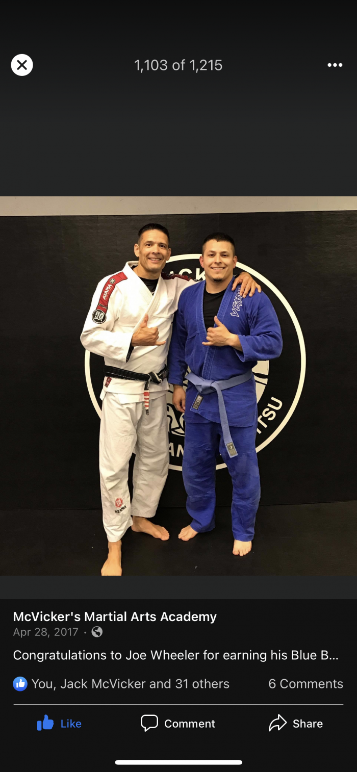 Blue belt · April 28, 2017 · Promoted by Jack McVicker